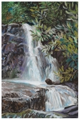Small Laurel Falls - Original pastel painting by Eric Soller