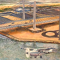 Indian River Inlet Bridge - Original oil painting by Eric Soller