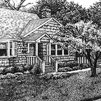 Joan's Pen and ink - Original Pen and Ink rendering by Eric Soller