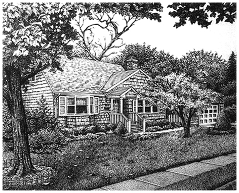 Joan's Pen & Ink, Original pen and ink by the fine artist Eric Soller