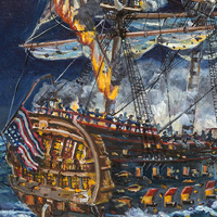 Serapis vs. BHR - Original pastel painting by Eric Soller