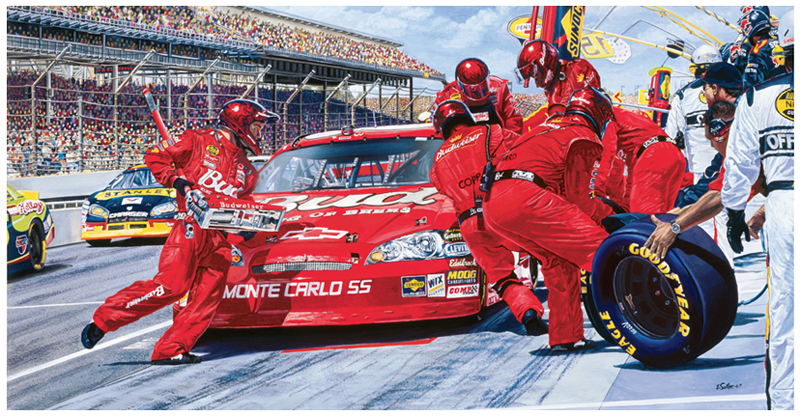 #8 Bud Car, Original gouache painting by Eric Soller